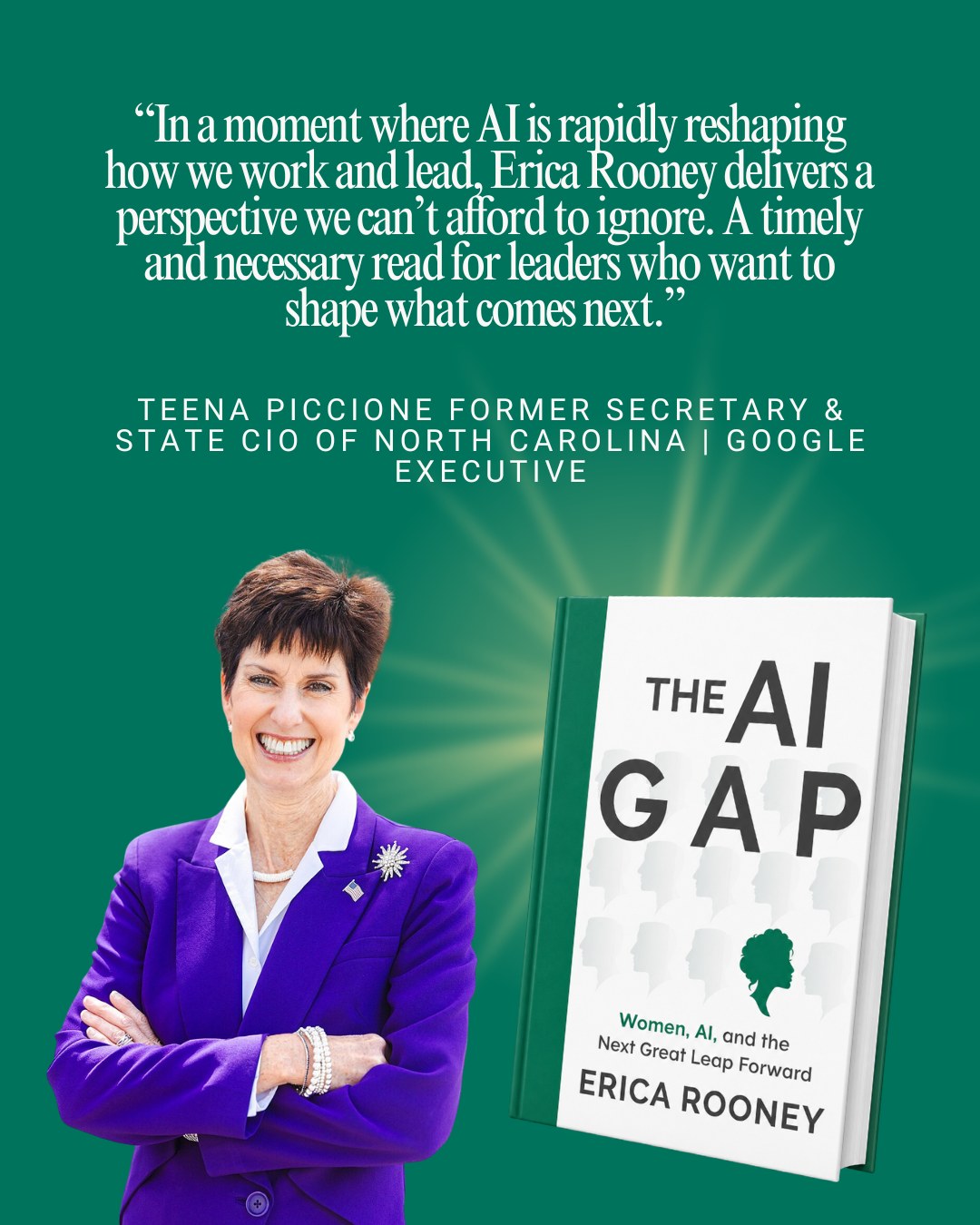 When a former State CIO who has run technology at the highest levels tells you a book matters, you listen.

I am so honored to share what Teena Piccione had to say about The AI Gap.

I wrote this book for the woman who knows AI is reshaping her world and refuses to be shaped by it without a say. Hearing it land with leaders like Teena reminds me why this work matters.

The AI Gap launches June 1. Preorder link is in the comments.

Who is the woman in your life who needs this book? Tag her below.

#AIGap #WomenInTech #WomenInLeadership #AIGapBook