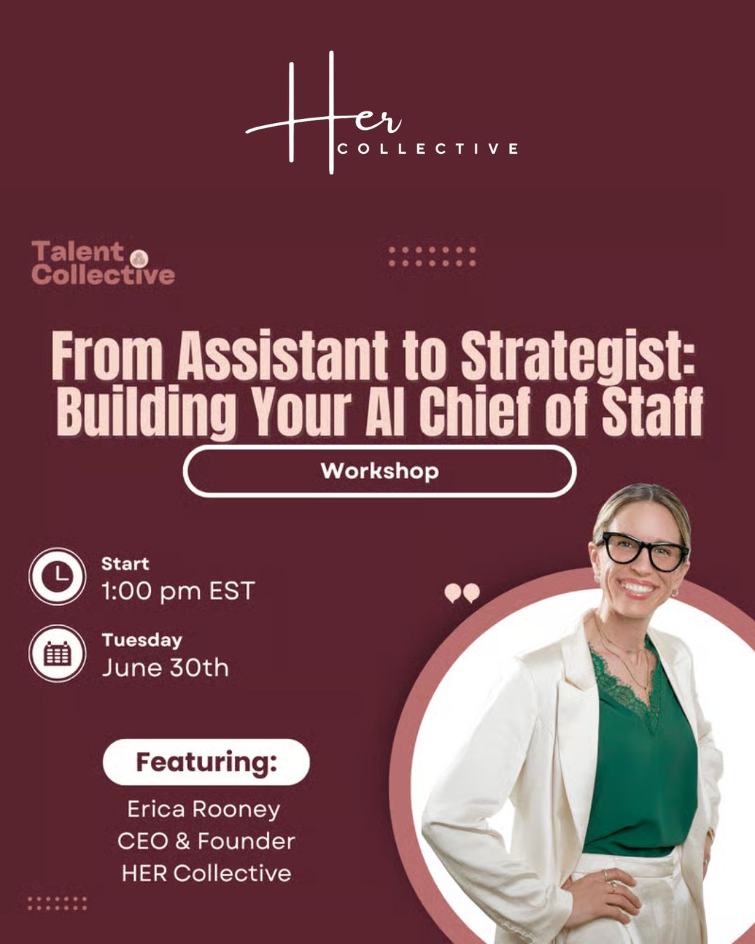 I'm back agaaaaaainnnnnnnn........!
Part 2! The Talent Collective could not get enough AI training, so they invited me back!
This time, we are building a Chief of Staff, together LIVE, that will help this group of recruiters track their tasks, close follow up loops, surface candidates that haven't been touched in {x} days, and MORE.
The group had a little pre-work to do, to make the build effective - but they will leave this hour with a fully build Agent that makes their workload easier the moment they click "create."